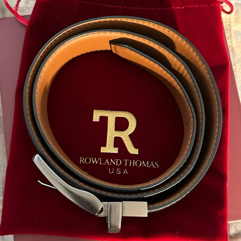 ROWLAND THOMAS KAYIMAN BLACK LUXURY BELT 1.575